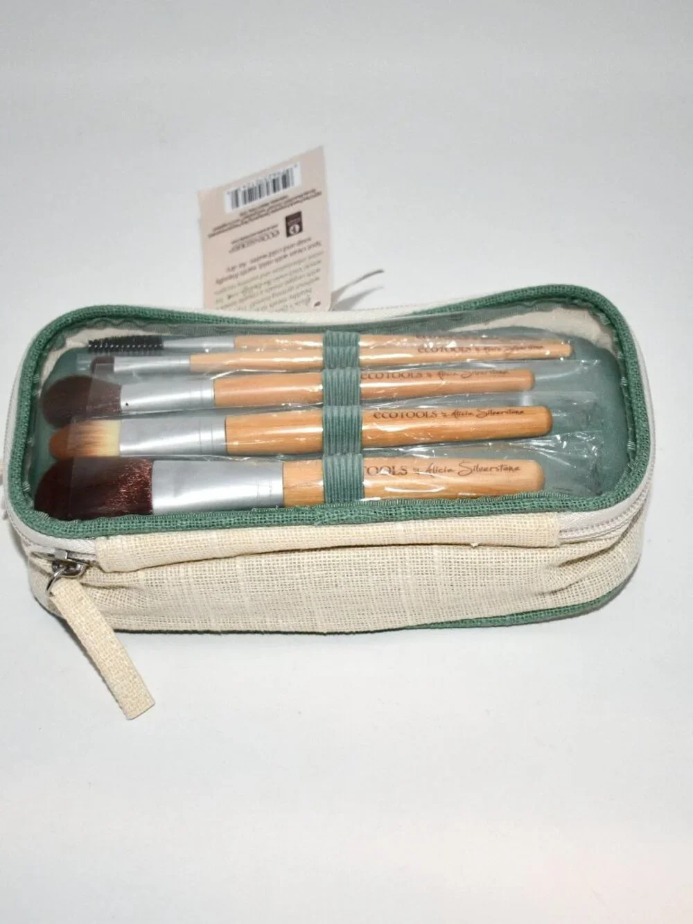 EcoTools Alicia Silverstone 5 Piece Makeup Brush Set Cosmetic Bag New